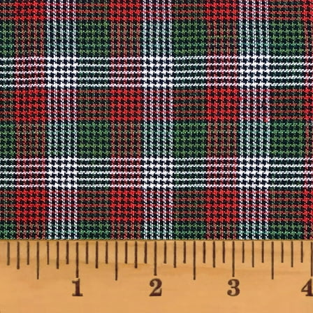 JCS Hollyberry Pin Plaid Homespun Cotton Fabric Sold by the Yard