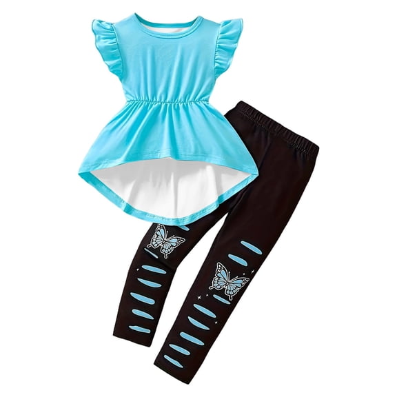 conjuntos de 2 piezas para niñas Toddler Baby Girl Clothes Infant Girl Outfits Fall Ruffle Floral T-Shirt Top Pants Set Winter Spring Clothes