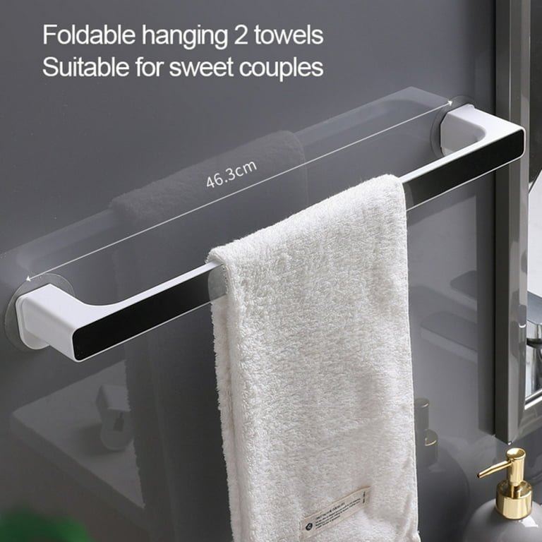 2 Pack Self Adhesive Towel Rod Bar Wall Bath Towel Holder Rail Rack for  Kitchen Bathroom Holder Rack for Hanging Washcloths, Hand Face Towels in  Main or Guest Powder Rooms 