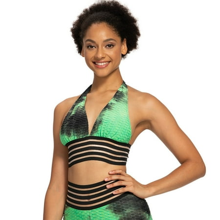 

Plus Size Strapless Bras for Women Beauty Dyeing Yoga Print Fashion T Shirt Bra for Womens Green L