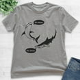 thumbnail image 2 of Kids Da Dum Shark T-shirt, Youth Kids Boy Girl T-Shirt, Vacation Shirt, Shark Shirts, Summer T-shirt, Dark Heather Gray, Large, 2 of 4
