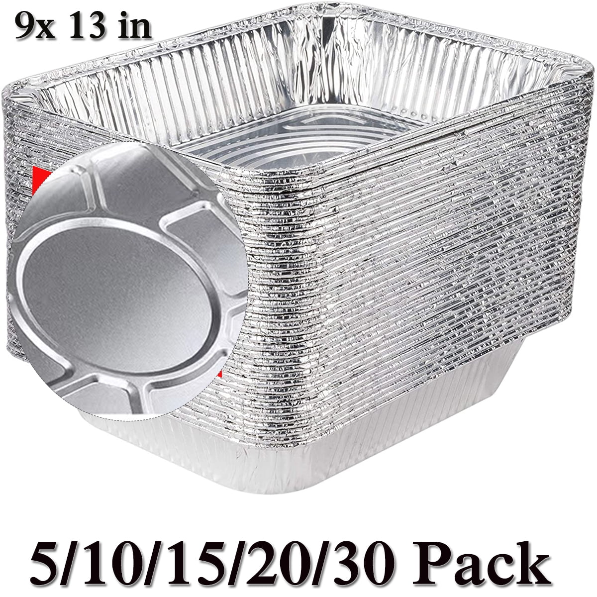 Juvale 20 Pack Aluminum Foil Pans with Lids 9x13, Disposable Half Size Deep Steam Table Pans Bakeware for Food, Baking, Roasting