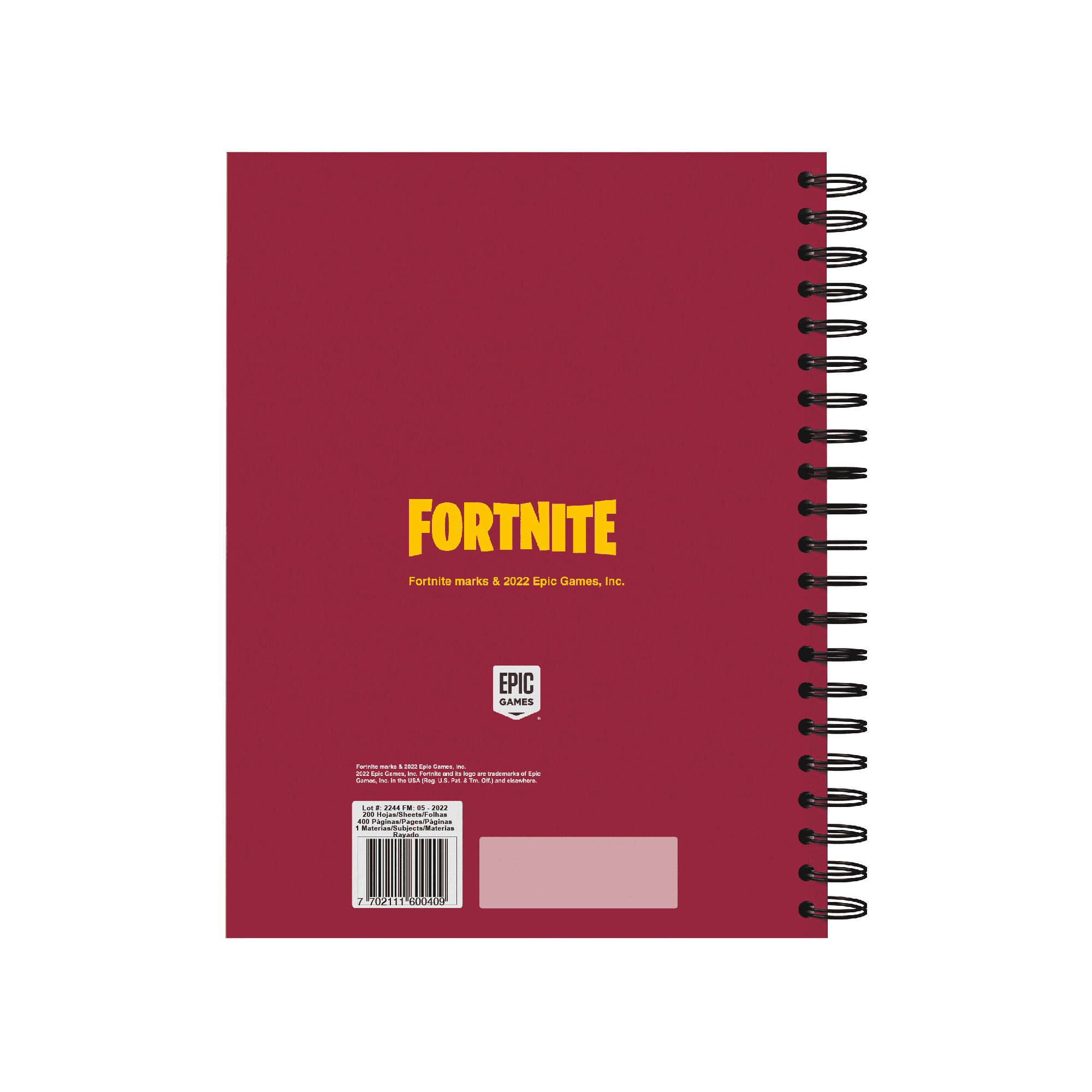 Norma Fortnite DB Large Wide Rule Spiral Notebook 9" x 11" Multicolor 200 Sheets