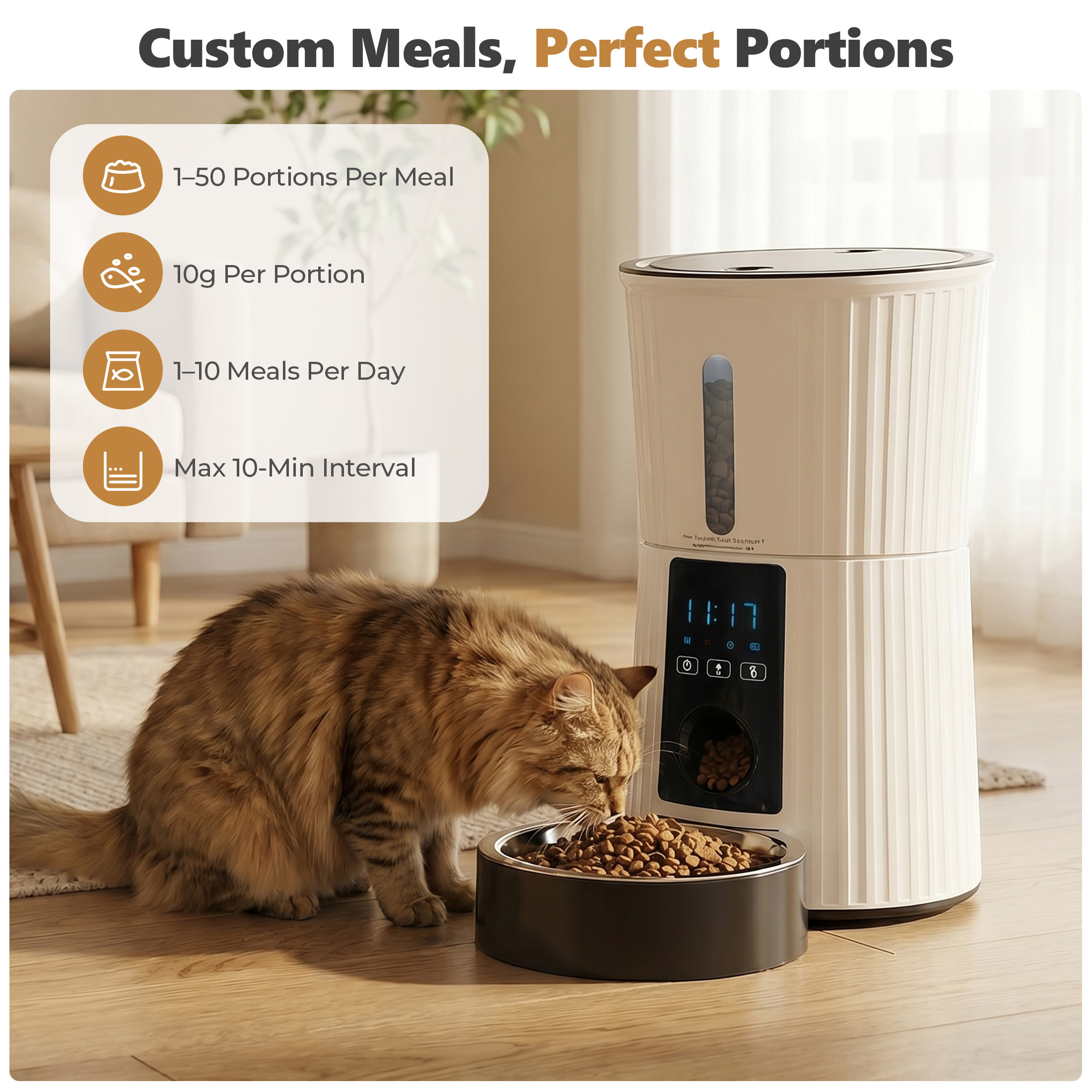 Edx 4L Automatic Pet Feeder with App and Voice Recorder photo 6