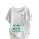 thumbnail image 1 of Túnica de Manga Corta Tops para las Mujeres Océano Pescado Impreso Blusa, Ropa Casual Ver Botón Arriba Camiseta, 1 of 4