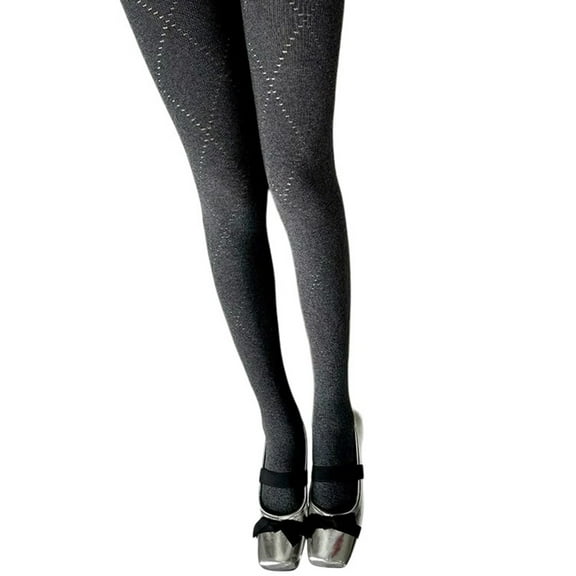 Hollowed Plaids Pattern Cotton Tights Pantyhose Stretchy Slimming Opaque Leggings Stockings Hosiery for Stylish Women