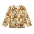 thumbnail image 4 of Garronmavis Capybara Girls Long Sleeve T-Shirts 7-8 Loose Humburger Kids Crewneck T-Shirts Fall Tops Lightweight Casual Crewneck Loose Fit Tee Tops Soft Casual Crewneck Tees, 4 of 7