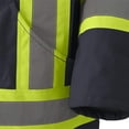 thumbnail image 5 of Pioneer Hi Vis Heavy Duty Quilted Cotton Duck Safety Jacket - Reflective Tape - Navy, 5 of 7