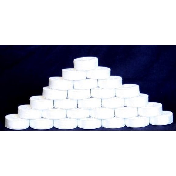 ThreadNanny 144pcs White Prewound Bobbin Thread Plastic Size L (SA155) for Brother Embroidery and Sewing Machine Polyester Thread