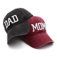 thumbnail image 1 of Premium Cotton Mom Dad Baseball Cap Set - 2pcs with 3D Embroidery, Adjustable Velcro Closure, Breathable Unisex Design for Couples, Perfect Gift for Father's Day/Mother's Day/Anniversary, Ideal for, 1 of 6