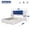 Blue+Grey, variant on Anykoon  Queen Size Upholstered Platform Bed, Anti-Collision Rounded Corners, No Box Spring, Blue
