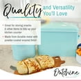 thumbnail image 5 of OUTSHINE Farmhouse Bread Box for Kitchen Countertop | Vintage Mint Bread Storage Container with Fitted Lid | Large Metal Bread Bin for Small Kitchen | Modern Corner Bread Boxes for Kitchen Counter, 5 of 7