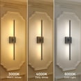 thumbnail image 5 of YANSUN  28.3 in 1-Light Set of 2 Black LED Wall Sconces, Wireless Dimmable Vanity Light, 360° Light for Bedroom Bathroom Living Room Entryway, 5 of 11