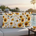 thumbnail image 5 of Summer Sunflower Pillow Covers 2 Pack Yellow Flowers Botanical Pastoral Pillowcase Waterproof Outdoor Throw Pillow Cover for Patio Balcony Rectangular Cushion 20”x12”, 5 of 9