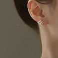 thumbnail image 2 of Claw Earrings for Women Zircon Stud Ear Cuffs Earrings Half Hoop Stud Earrings Four Claw Cuff Earrings for, 2 of 7