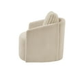 thumbnail image 5 of Weston Home Killarney Oversized Wale Corduroy Swivel Accent Chair with Furry Channel Pillow, Beige/Taupe Pillow, 5 of 9