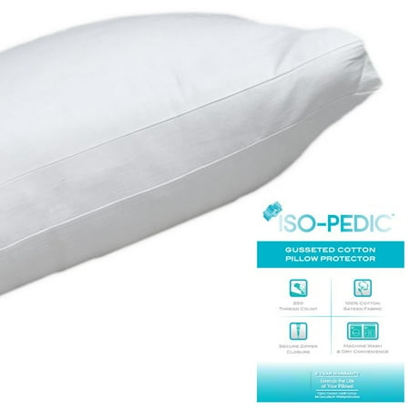 Single 1 Iso Pedic Queen Zippered Pillow Protector 100 Cotton