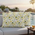 thumbnail image 4 of Outdoor Waterproof Pillow Covers Summer Lemon Leaves Flower Decorative Throw Pillow Protectors,Pillowcase Cushion Cases for Patio Sofa Garden Couch,20x12in,Pack of 2, 4 of 14