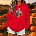 thumbnail image 2 of NSLGXD Womens Halloween Graphic Hoodie Funny Ghost with Pumpkin Print Oversized Hooded Sweatshirt Loose Baggy Long Sleeve Casual Fall Outfits with Pocket S-XL, 2 of 6