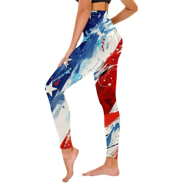MKLEKYY Leggings para mujer, Día de la Independencia, para el 4 de julio, para yoga, correr, gimnasio, yoga, mallas de compresión, yoga, correr, fitness. 4026