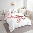 thumbnail image 4 of Manfei Cardinal Bird 7-Piece Twin Bedding Sets,Country Cherry Blossom Bedding Comforter Set,White Pink Red Sheet Sets For Girl Teens,Breathable Home Decor Reversible, 4 of 9