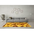 thumbnail image 3 of Ahgly Company Indoor Round Abstract Yellow Modern Area Rugs, 3' Round, 3 of 4