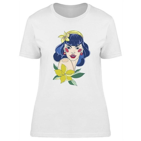 Pin Up Vintage Girl T-Shirt Women -Image by Shutterstock, Female Large