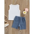 thumbnail image 4 of Sunisery Baby Boy 4th of July Outfits USA Vest Tank Tops + Denim Shorts Independence Day Clothes, 4 of 6