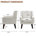 thumbnail image 2 of UIXE Beige Accent Chair Set of 2, Linen Fabric Armchair for Living Room, Modern Arm Chairs, 2 of 7