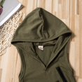 thumbnail image 4 of Baby Summer Romper Solid Color Sleeveless Hoodie Snap Buttons Closure Romper, 4 of 6