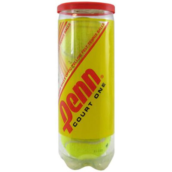 Penn Court 1 Recreational Tennis Balls - Regular Duty Felt Pressurized Tennis Balls - 1 Can, 3 Balls