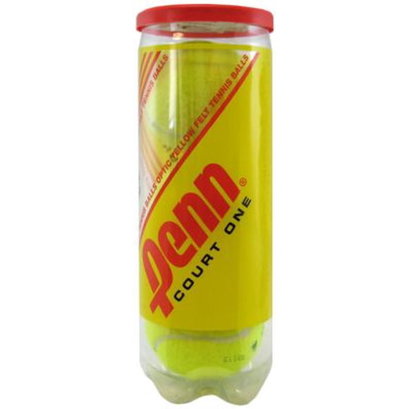 Penn Court 1 Recreational Tennis Balls - Regular Duty Felt Pressurized Tennis Balls - 1 Can, 3 Balls