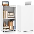 thumbnail image 5 of Yardi Yarda Rolling Podium Stand with 2 Shelves and Lockable Wheels, White, 5 of 11