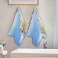 thumbnail image 3 of Coolnut Easter Cute Unicorn Hand Towels 2 PCS, Spring Grass Flower Kitchen Towel Ultra Soft and Highly Absorbent,Decorative Fingertip Face Towel for Bathroom Hotel, 28.3"x14.4", 3 of 5