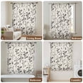 thumbnail image 5 of Black Grey Botanical Sheer Curtains 72 Inches Long for Living Room/Bedroom, Rustic Country Spring Floral Summer Leaf Rod Pocket Voile Kitchen Curtains & Drapes Window Treatment 1 Panel, 52"W x 72"L, 5 of 8