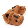 thumbnail image 5 of NOLDARES Toddler Boys Girls House Slippers Indoor Home Shoes Warm Slipper Socks for Kids Baby Soft Winter Warm Walking Shoes(Brown,12), 5 of 6