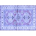 thumbnail image 1 of Ahgly Company Machine Washable Indoor Rectangle Geometric Blue Traditional Area Rugs, 7' x 9', 1 of 4