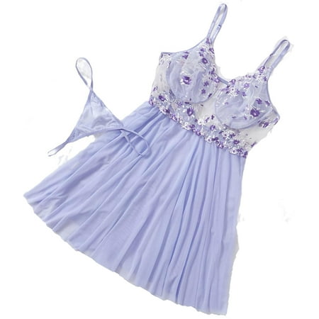 

Floral Print Babydolls Lilac Purple Plus Size Sexy Lingerie (Women s)
