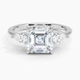 thumbnail image 2 of beryl_creation Women's 925 Sterling Silver 2.10 Ctw Asscher Cut White Diamond Wedding Engagement Anniversary Halo Ring 14K White Gold Plated -10, 2 of 4