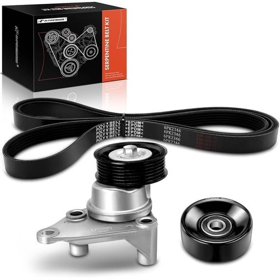 A-Premium Engine Serpentine Belt Drive Kit with Tensioner & Idler Compatible with Chevy GMC & Cadillac Vehicles - 1999-2002 - Silverado Suburban Sierra Yukon XL 1500 2500 Tahoe Escalade EXT & More