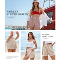 thumbnail image 4 of FreshPretty Casual Striped Shorts for Women Spring Summer Elastic Waist Y2K Lounge Vacation Beach PJ Bottoms Clothes, 4 of 9