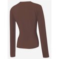 thumbnail image 3 of Women's Long Sleeve T-shirts Crew Neck Slim Fit Layered Crop Tops Soft Basic Tee, 3 of 5