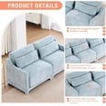 thumbnail image 3 of Modular Sectional Sofa 105'' Sleeper Sofa, High Density Foam & Ergonomic Support, Easy Assembly, Stain-Resistant,Chenille Fabric,Cloud Couch for Apartment Living Room - Sky Blue, 3 of 8