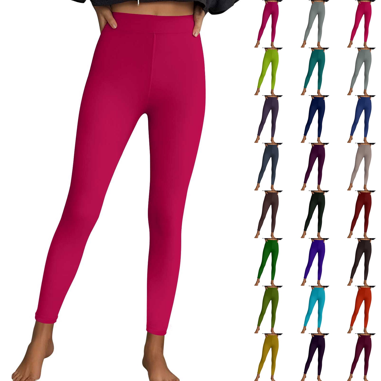 Frostluinai Women's Leggings High Waist Yoga Gym Leggings Stretch Slim Fit Athletic Sport Tights Solid Butt Lifting Running Leggings
