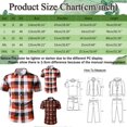 thumbnail image 5 of MRULIC mens shirts Men's Spring And Summer Printed Casual Lapel Large Size Beach Holiday Plaid Short Sleeve Shirt Men Shirts Red + L, 5 of 8