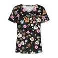 thumbnail image 4 of Blusa estampada de verano para mujer, camisetas casuales de manga corta con cuello en V, camisetas Pompotops  hkajfhjk472568, 4 of 5