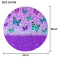 thumbnail image 6 of Purple Butterfly Leopard Pattern Round Tablecloth 60"x60",Wrinkle Wipeable Table Cloth for Kitchen Dining Room Picnic Patio Party, 6 of 6