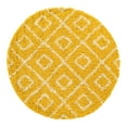 thumbnail image 3 of Unique Loom Trellis Shag Collection Area Rug - Ruth (5' 3" Round Yellow/Ivory), 3 of 9