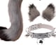 thumbnail image 3 of de disfraz de diadema de de zorro sintética, horquil de Halloween, vestido elegante, , Unisex, y gris Baoblaze Traje de juego de cosplay, 3 of 3