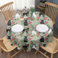 thumbnail image 3 of Cute Bulldog Dog and Flower Florals Round Tablecloth 60"x60",Wrinkle Wipeable Table Cloth for Kitchen Dining Room Picnic Patio Party, 3 of 6